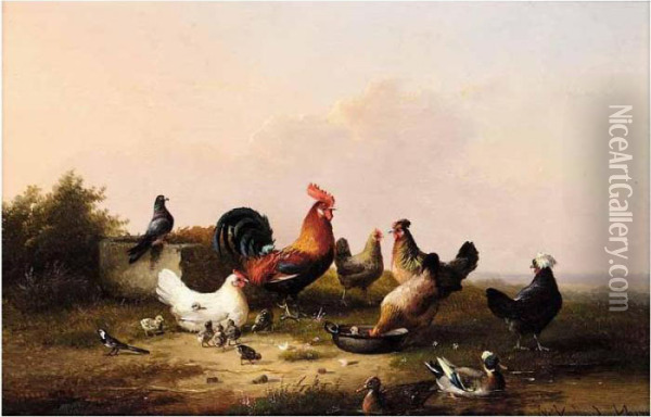 Feeding Time Oil Painting - Franz van Severdonck