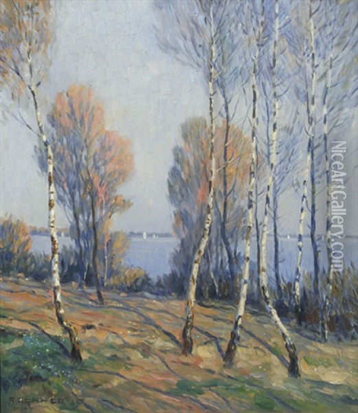 Birken Am Ammersee Oil Painting - Rudolf Gonner