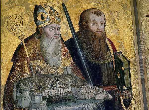 St. Blaise and Paul Oil Painting - Nikola Bozidarovic