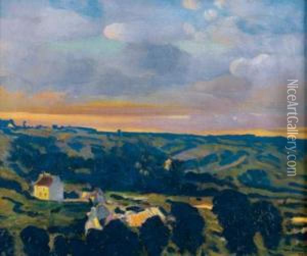 Paysage, 191(?) Oil Painting - Leon Kaufmann