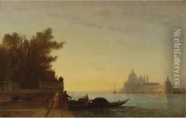 Venetian Scene Oil Painting - Felix Ziem