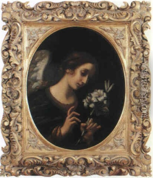 Angel Holding A Flower Oil Painting - Carlo Dolci