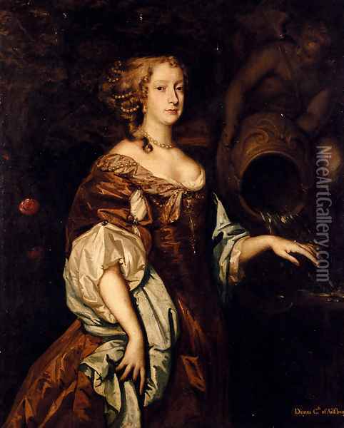 Portrait Of Diana, Countess Of Ailesbury Oil Painting - Sir Peter Lely