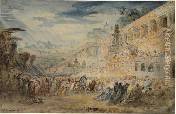 The Triumph Of Mordecai Oil Painting - John Martin