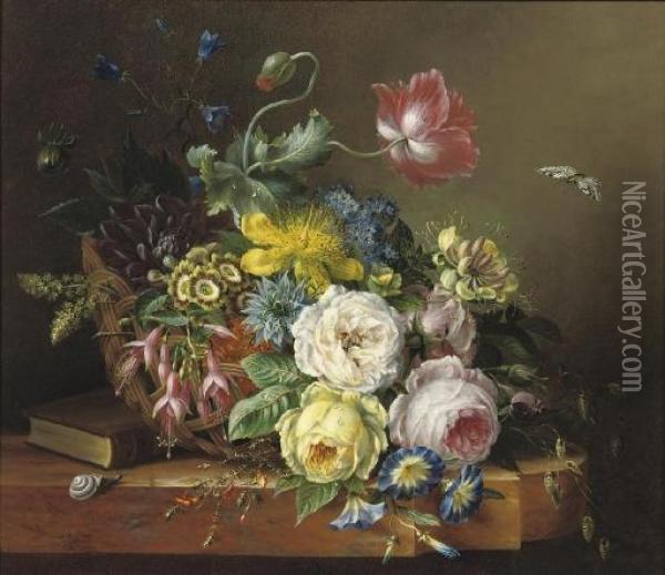 An Abundant Flower Still Life Oil Painting - Elisabeth Johanna Koning