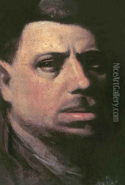 Self-portrait 1910-15 Oil Painting - Janos Nagy Balogh