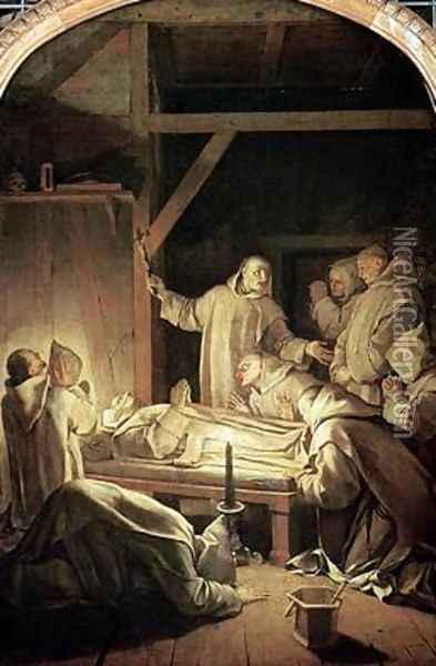 The Death of St Bruno 1030-1101 Oil Painting - Eustache Le Sueur