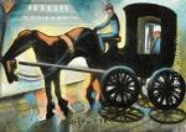 Coachman And Carriage Oil Painting - Hugo Scheiber
