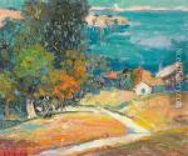 Orange Hills And Oaks, 1927 Oil Painting - Selden Connor Gile