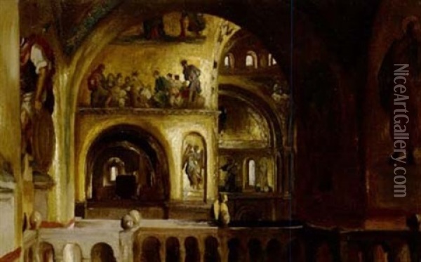 Interior Of St.mark's, Venice Oil Painting - Lord Frederic Leighton