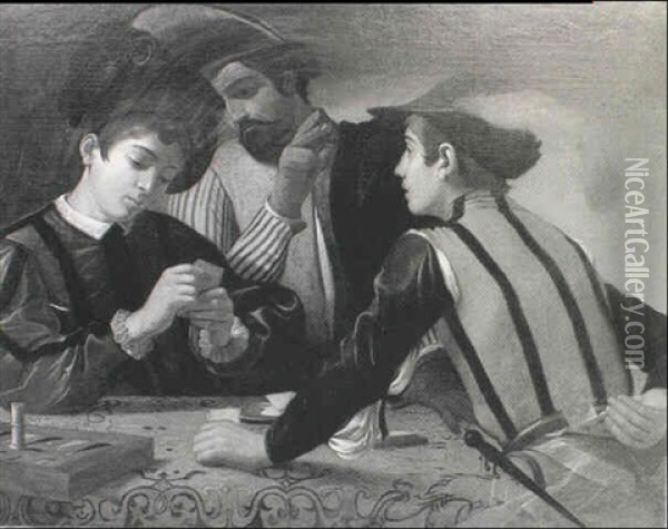 The Card Sharps Oil Painting -  Caravaggio