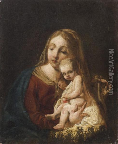 Madonna Col Bambino Oil Painting - Francesco Daggiu Daggiu Il Capella