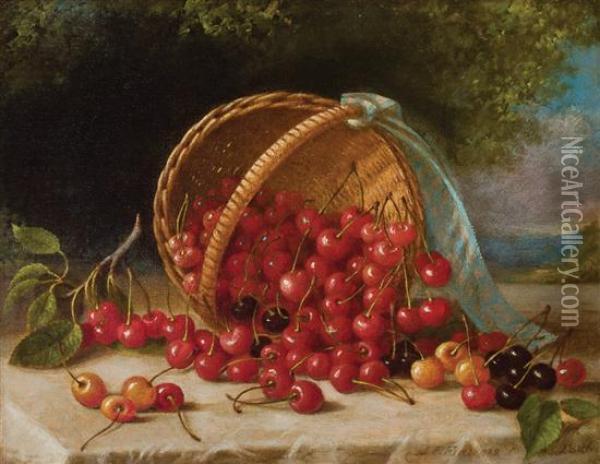 Cherries In A Basket Oil Painting - John Francis
