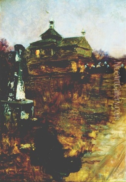 Cerkiewka Oil Painting - Teodor Axentowicz