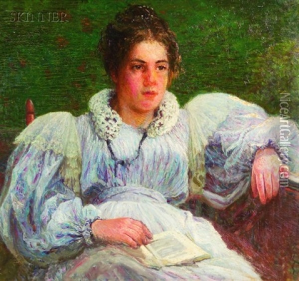 Florence As Ophelia, A Portrait Of The Artist's Daughter Oil Painting - John Joseph Enneking