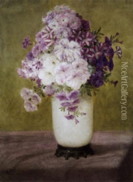 Bloemen In Een Vaas Oil Painting - Anna Boch