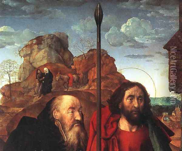 Sts. Anthony and Thomas with Tommaso Portinari (detail) 1476-79 Oil Painting - Hugo Van Der Goes