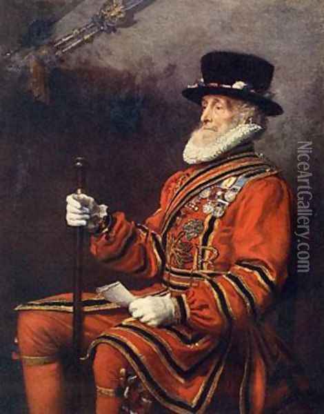 A Yeoman of the Guard Oil Painting - Sir John Everett Millais
