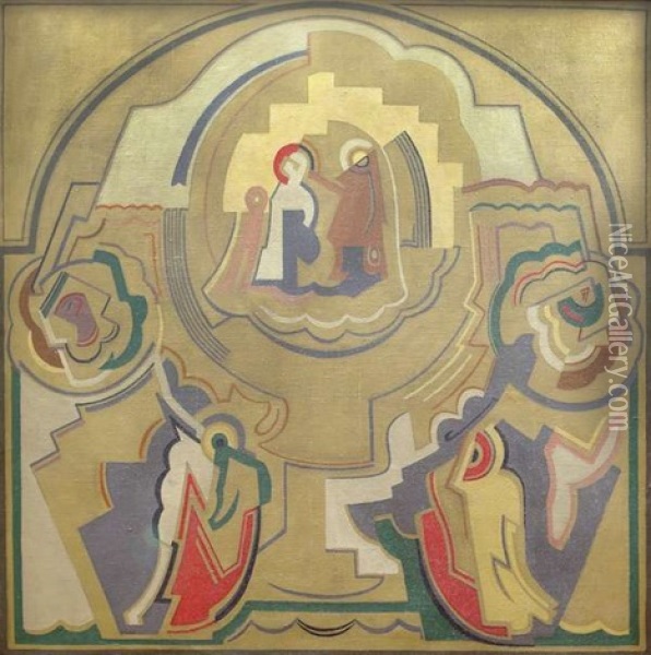 Homage To Fra Angelico Oil Painting - Mainie Harriet Jellett