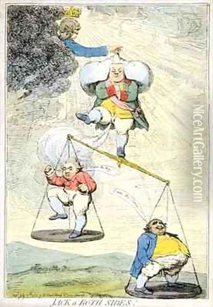 Jack a Both Sides Oil Painting - James Gillray