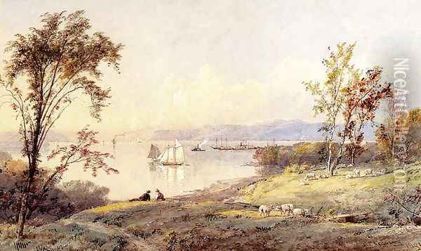 Along the Hudson Oil Painting - Jasper Francis Cropsey