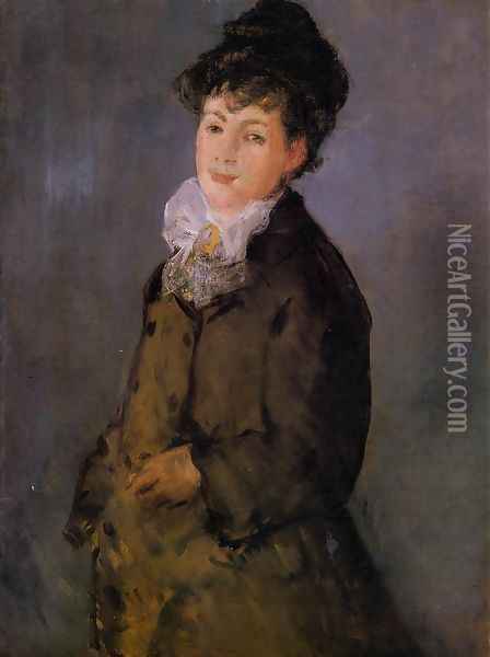Isabelle Lemonnier with a White Scarf Oil Painting - Edouard Manet