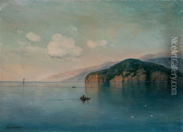 Lake Sevan Oil Painting - Georgi Zakharovich Bashinzhagyan