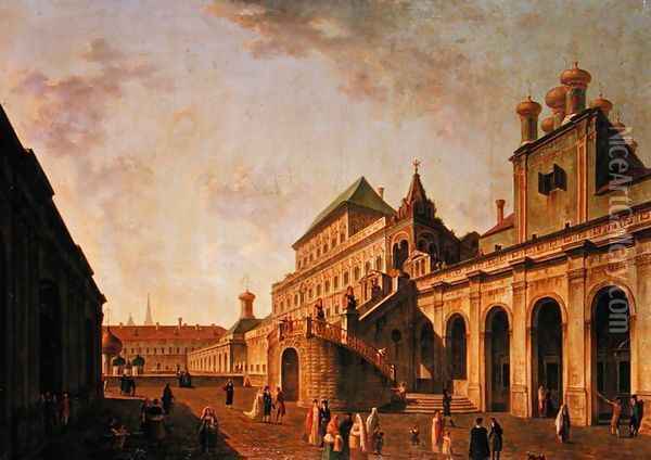 The Boyar's Ground in the Moscow Kremlin 1801 Oil Painting - Fedor Yakovlevich Alekseev