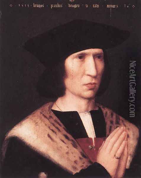 Portrait of Paulus de Nigro 1518 Oil Painting - Adriaen Isenbrandt (Ysenbrandt)