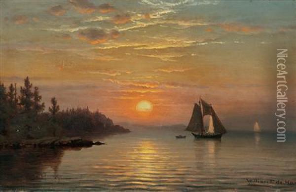 Sail At Sunset Oil Painting - William Frederick de Haas