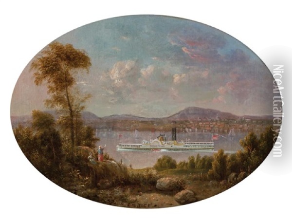 Thomas Powell Steamship Oil Painting - Charles Tice