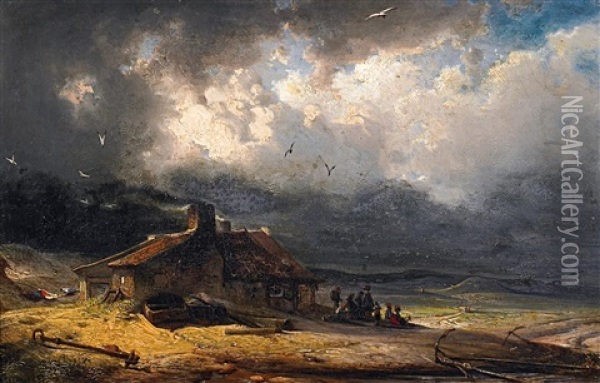 Sturmische Landschaft Am Niederrhein Oil Painting - Carl Hilgers