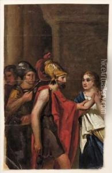 Scene De L'histoire Antique Oil Painting - Pierre Oliver Joseph Coomans