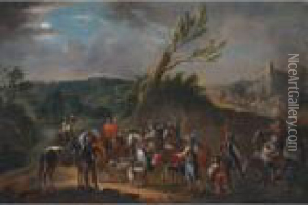 Scene De Pillage Oil Painting - Carel van Falens or Valens