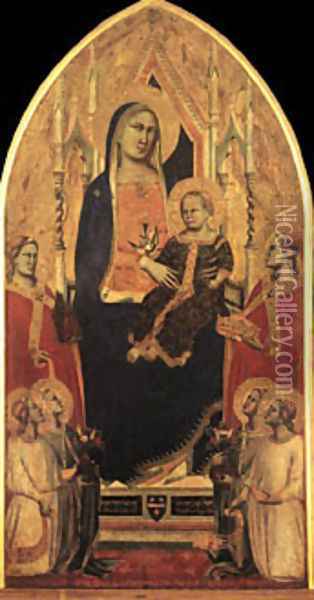 Madonna And Child Enthroned With Angels And Saints Oil Painting - Gaddi Taddeo