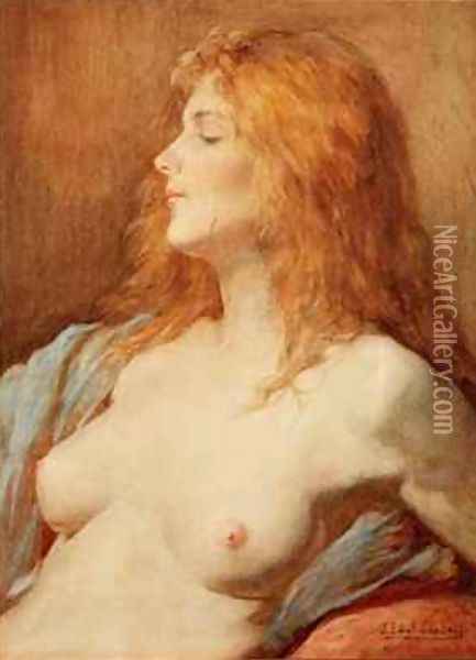 A Redhead Oil Painting - John Edward Goodall