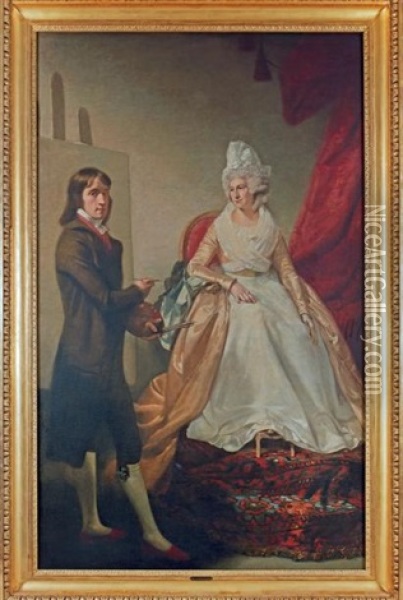 Portrait De L'artiste Et De Sa Mere Oil Painting - Archer James Oliver