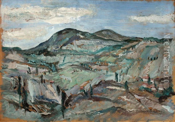 Mountain View Oil Painting - Sirak Skitnik