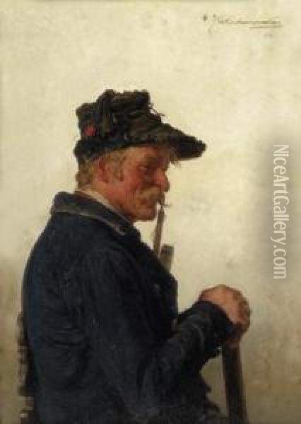 Veteran Mit Pfeife Oil Painting - G. Hugo Kotschenreiter
