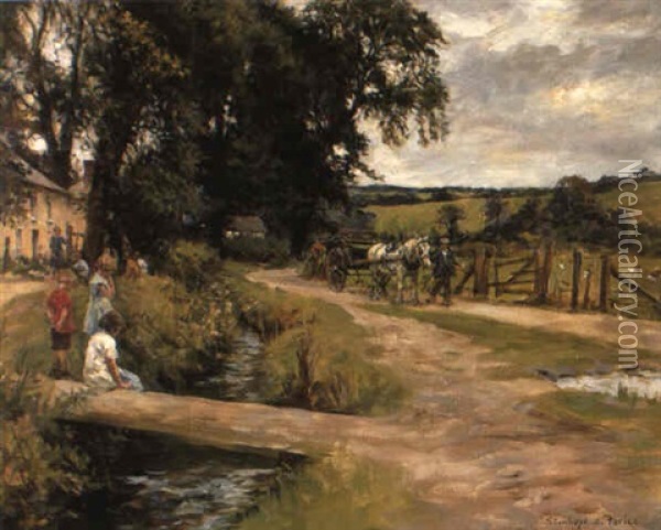 The Village Stream Oil Painting - Stanhope Forbes