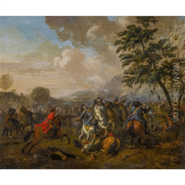 Reiterschlacht Aus Den Turkenkriegen Oil Painting - Jan van der Vinne the Elder