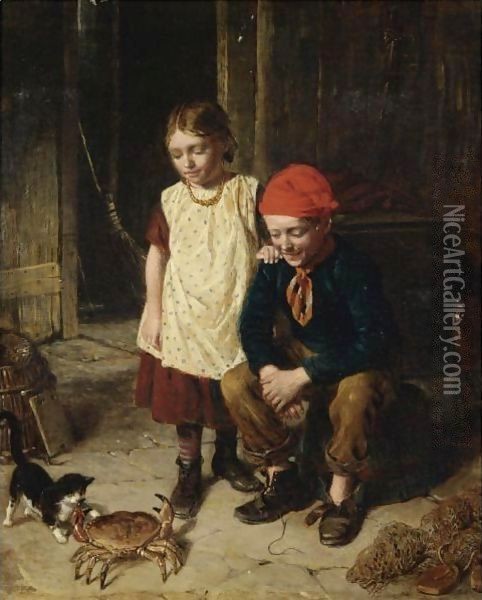 Play Mates Oil Painting - William Hemsley