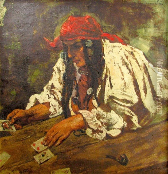 The Fortune Teller Oil Painting - Octav Bancila