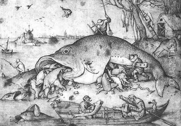 Big Fishes Eat Little Fishes Oil Painting - Pieter the Elder Bruegel