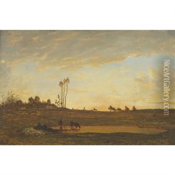 Twilight Oil Painting - Theodore Rousseau