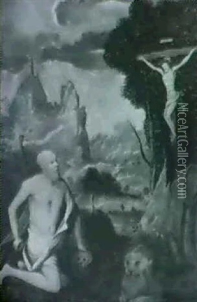 Der Heilige Hieronymus In Einer Landschaft Oil Painting - Lucas Cranach the Elder