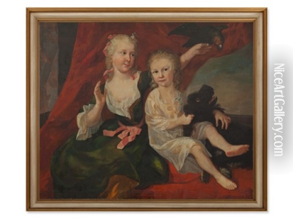 Two Sisters Oil Painting - Anton Wilhelm Tischbein