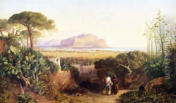 Palermo Sicily Oil Painting - Edward Lear