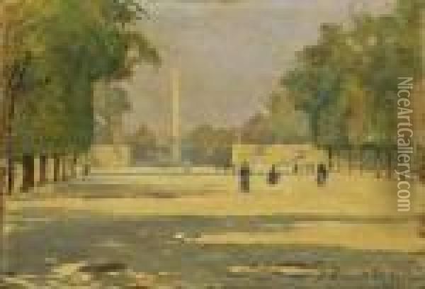 Le Jardin Des Tuileries Vers La Concorde Oil Painting - Xavier Desparmet-Fitzgerald