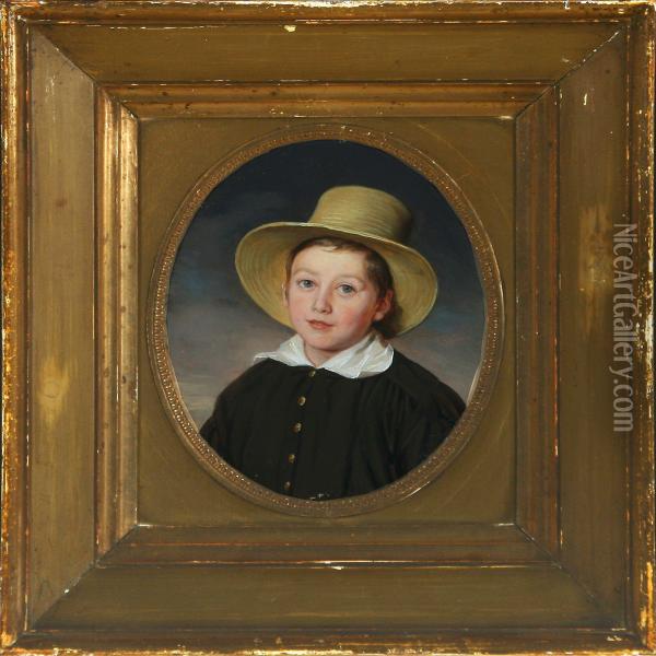 Portrait Of The Painters Son Oil Painting - Emil Baerentzen